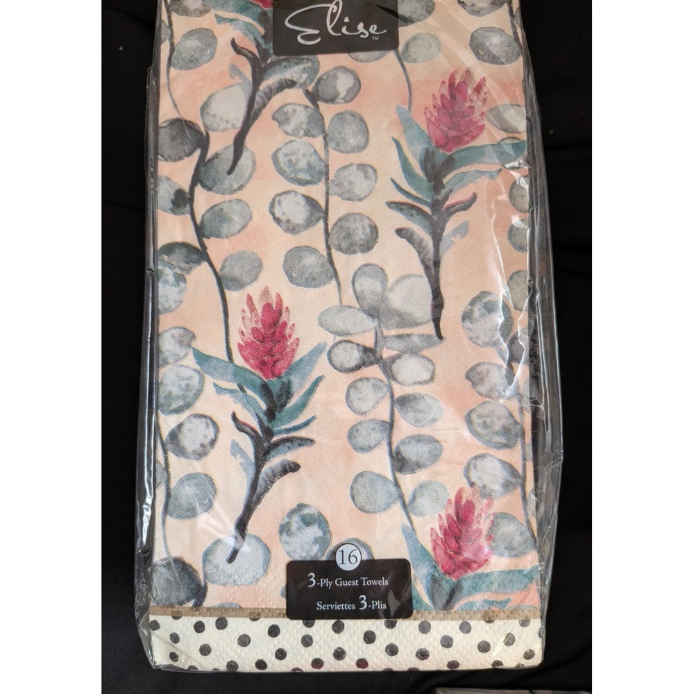 LOT OF 4 SETS Elise Floral Collage Napkins Cocktail, Guest Towl & Dinner Napkin - Picture 10 of 12